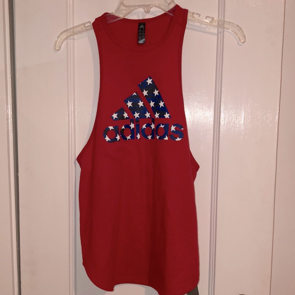 Adidas red and blue stars tank